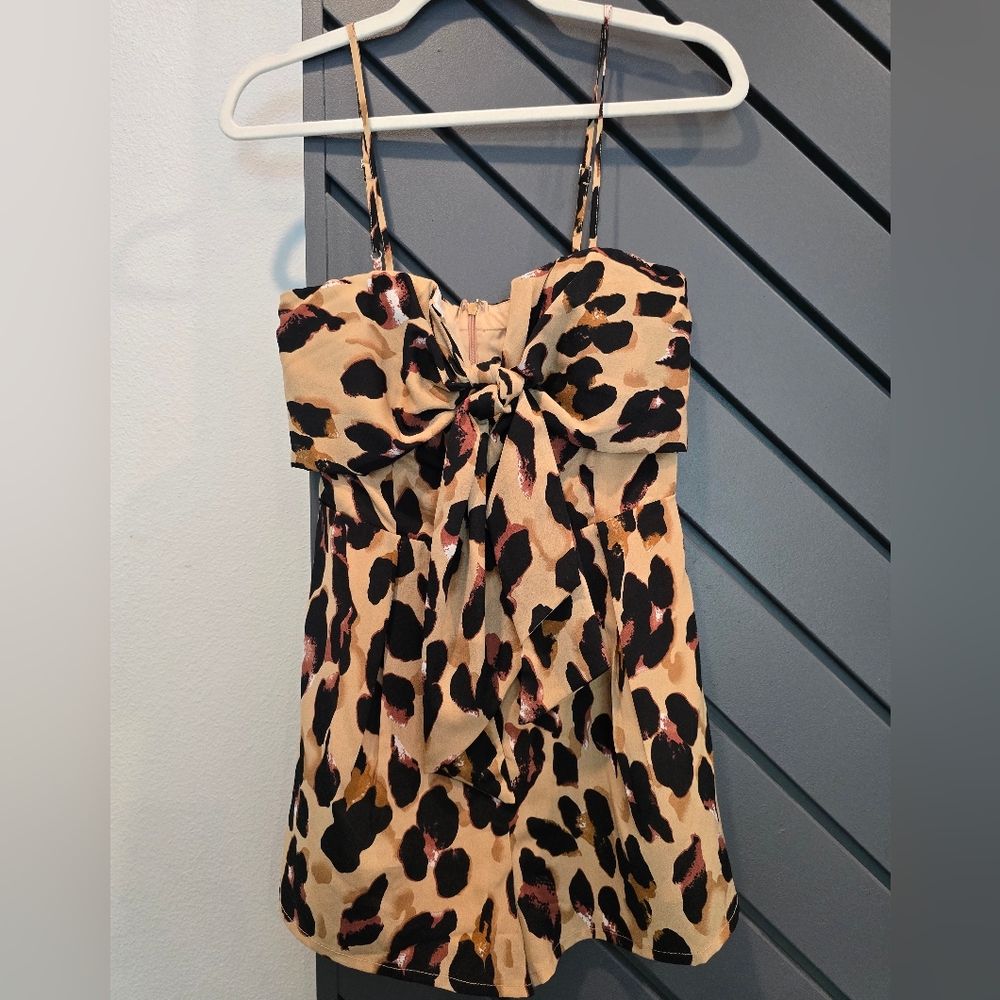 Kittenish Animal Print Romper